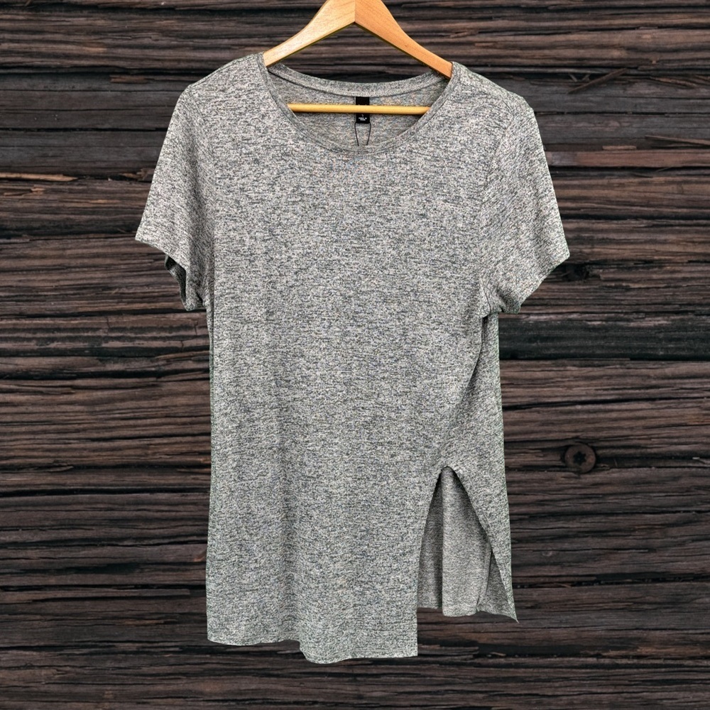 Gentle Fawn Asymmetrical Gray Short Sleeve Tee